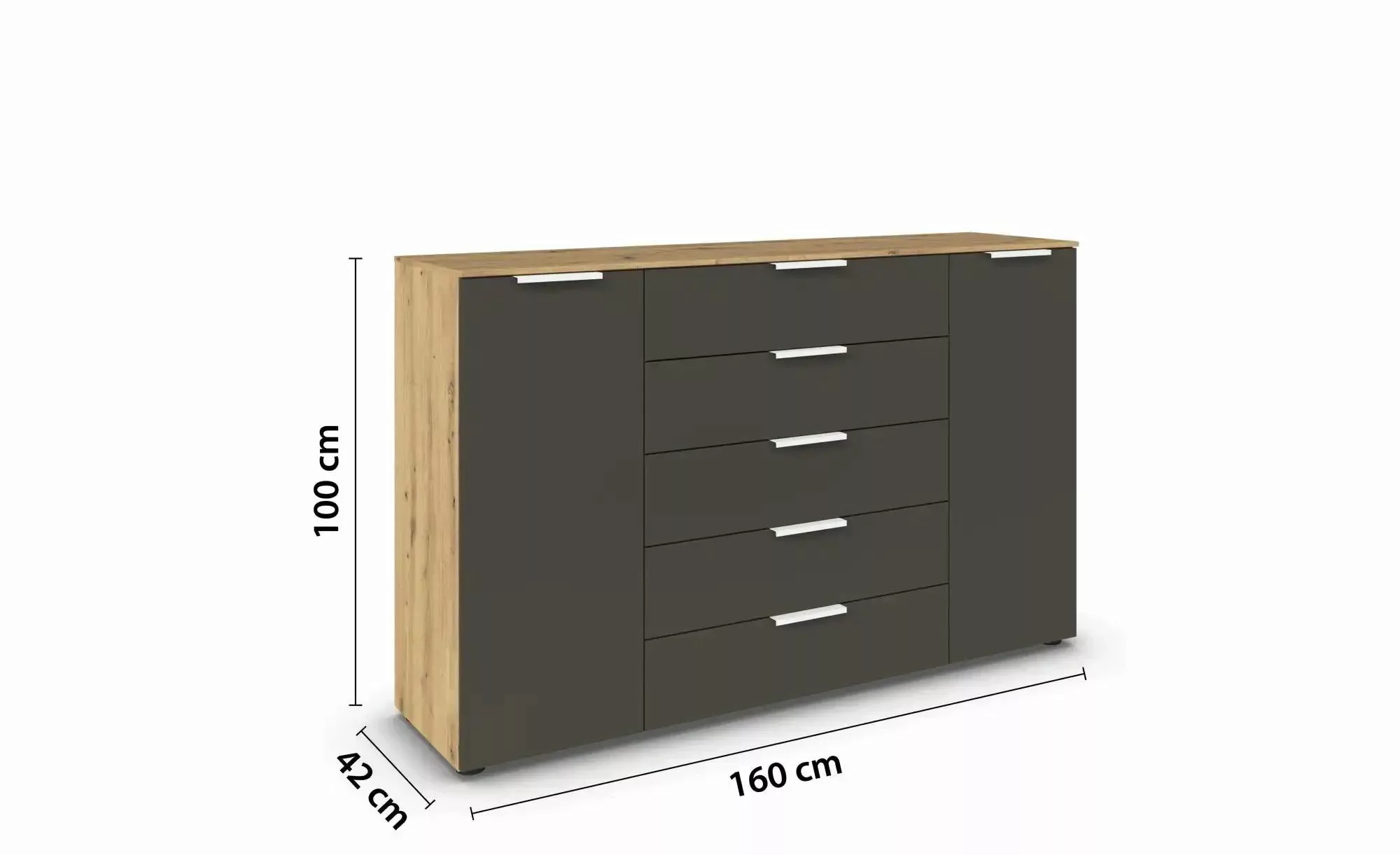 Sideboard ¦ holzfarben ¦ Maße (cm): B: 160 H: 100 Kommoden & Sideboards > S günstig online kaufen