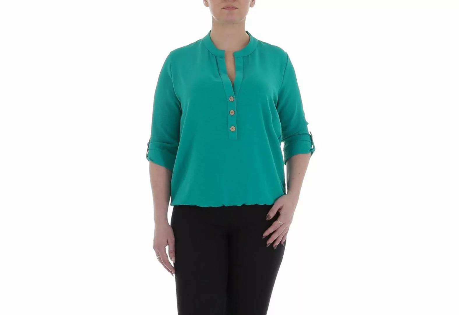 Ital-Design Crinklebluse Damen Elegant (85915884) Bluse in Grün günstig online kaufen