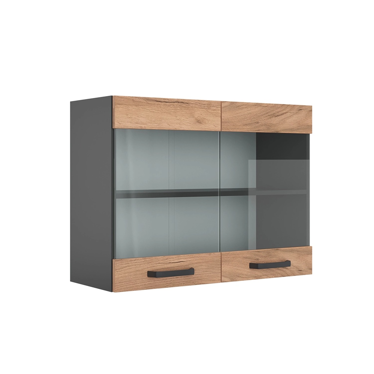 Vicco Glashängeschrank R-Line, Goldkraft Eiche/Anthrazit, 80 günstig online kaufen