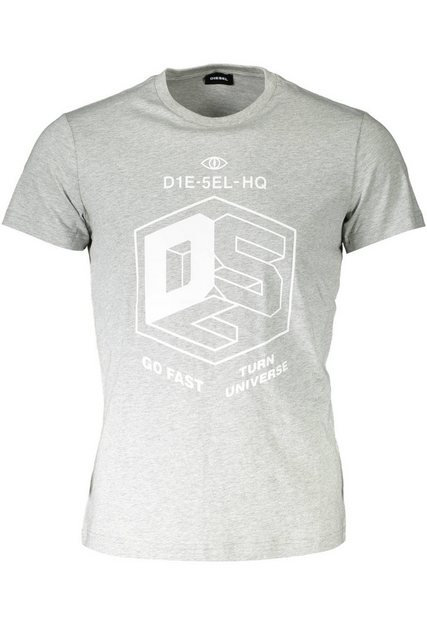 Diesel T-Shirt Herren T-Shirt Grau Kurzarm mit Rundhalsausschnitt günstig online kaufen