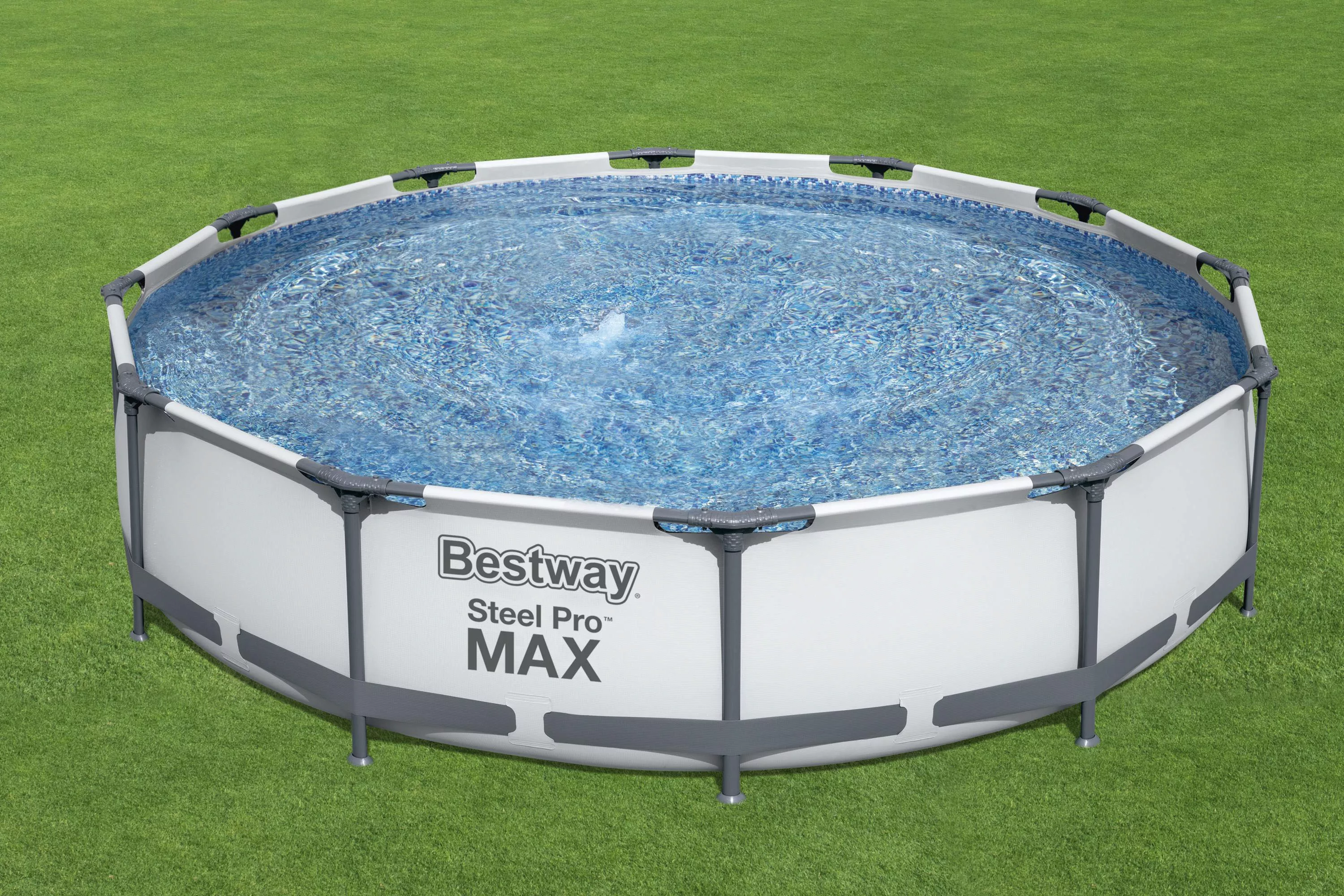 Bestway Stahlrahmen-Pool Set Steel Pro Max Frame Ø 366 x 76 cm Rund Lichtgr günstig online kaufen