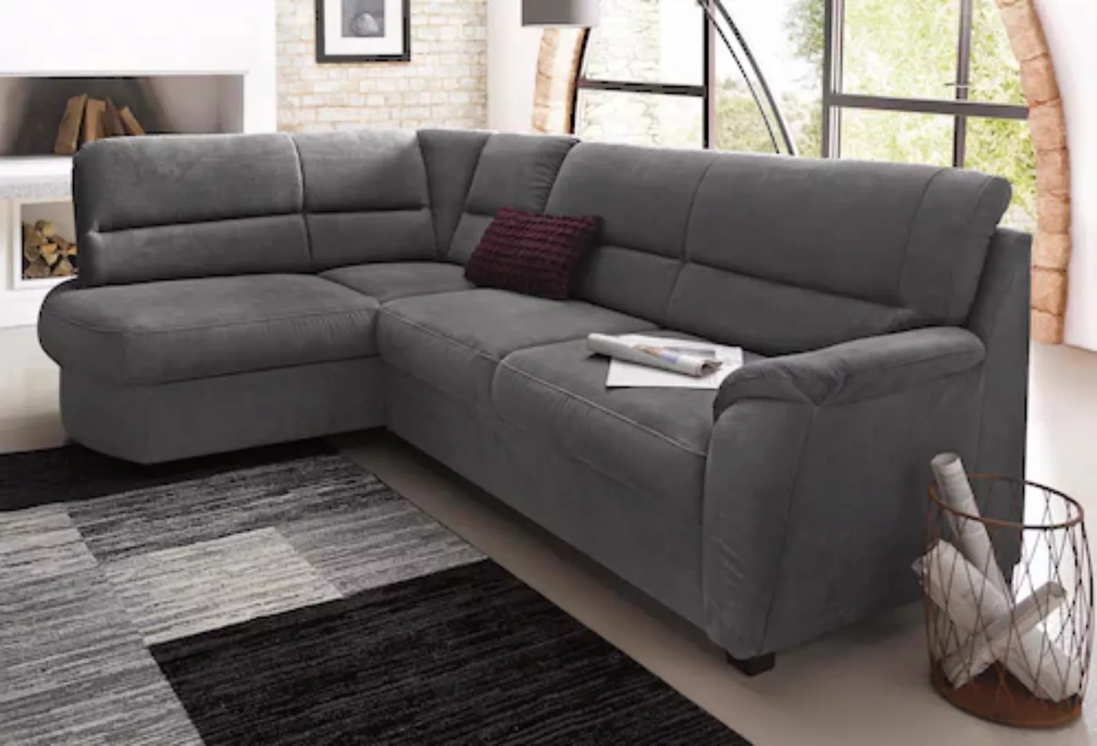 sit&more Ecksofa »Pandora L-Form«, wahlweise mit Bettfunktion und Bettkaste günstig online kaufen