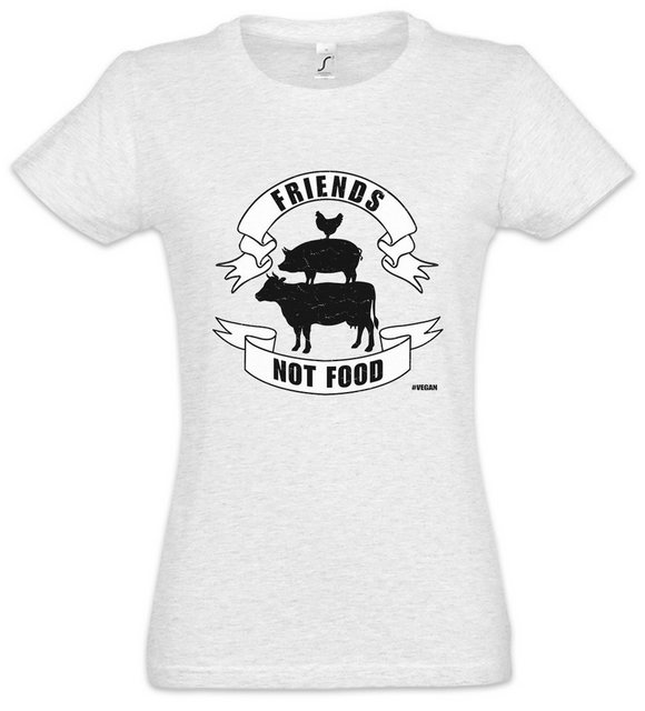 Urban Backwoods Print-Shirt Friends Not Food Animals Damen T-Shirt Veganer günstig online kaufen