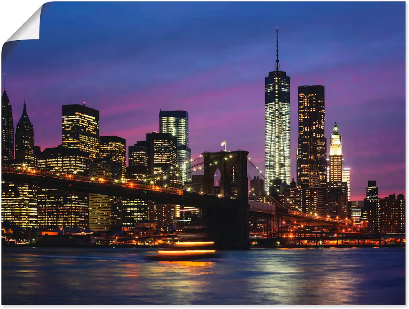 Artland Wandbild »Brooklyn Bridge«, Amerika, (1 St.), als Poster, Wandaufkl günstig online kaufen
