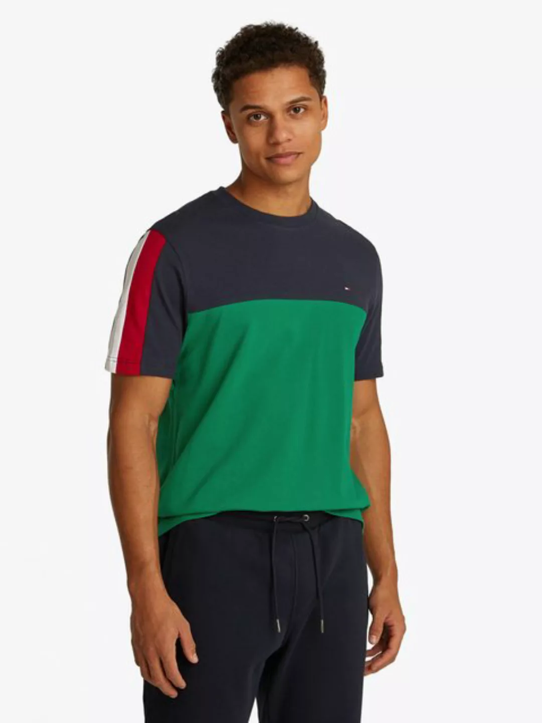 Tommy Hilfiger T-Shirt "GLOBAL STRIPE COLOURBLOCK TEE", im modischen Colorb günstig online kaufen