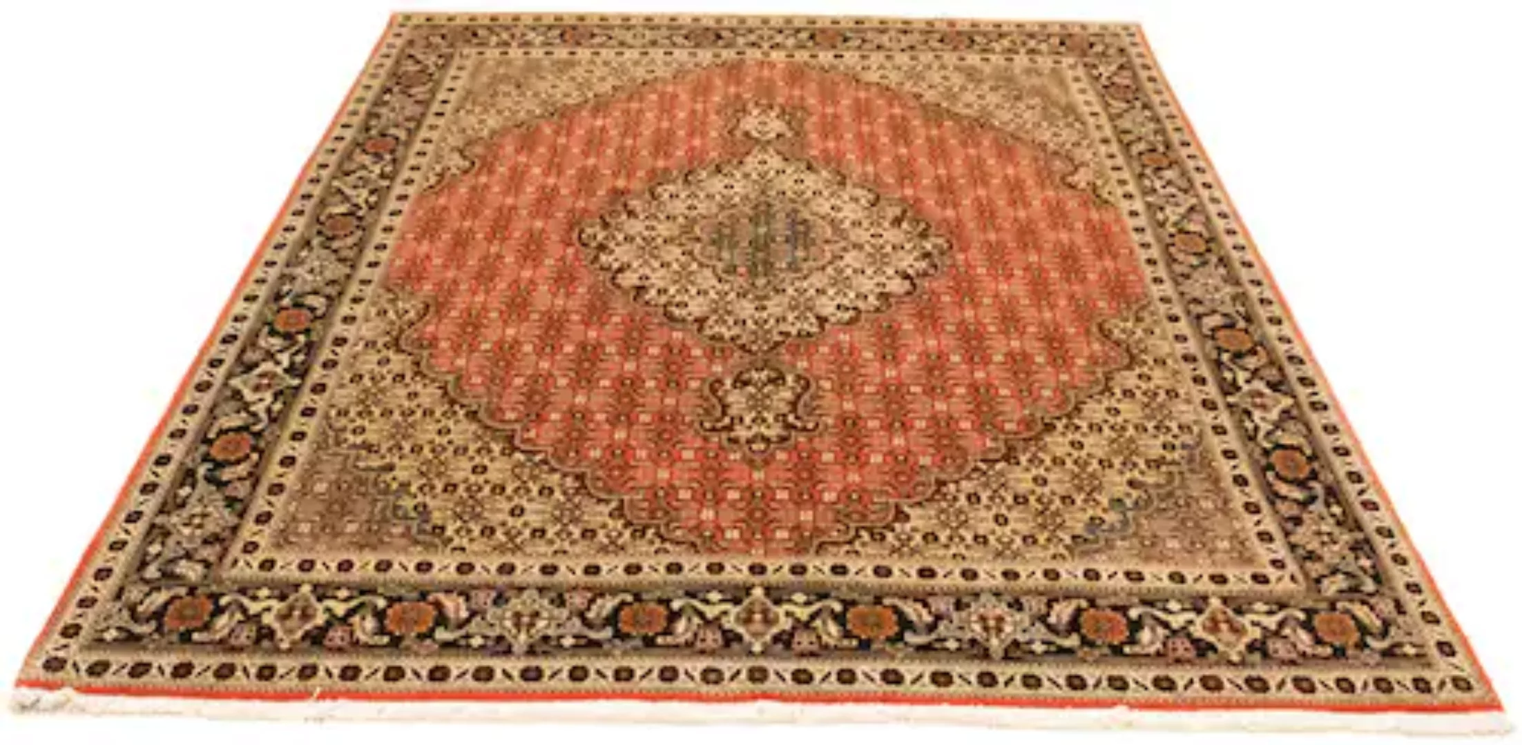 morgenland Teppich »Täbriz 40 Raj Teppich handgeknüpft rost«, rechteckig günstig online kaufen