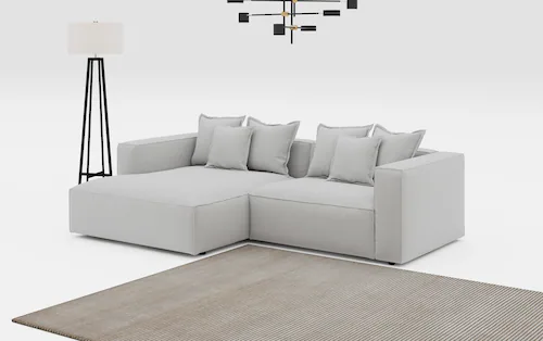 INOSIGN Ecksofa "Cowboy L-Form", mit 6 Kissen, kubisches Sofa günstig online kaufen