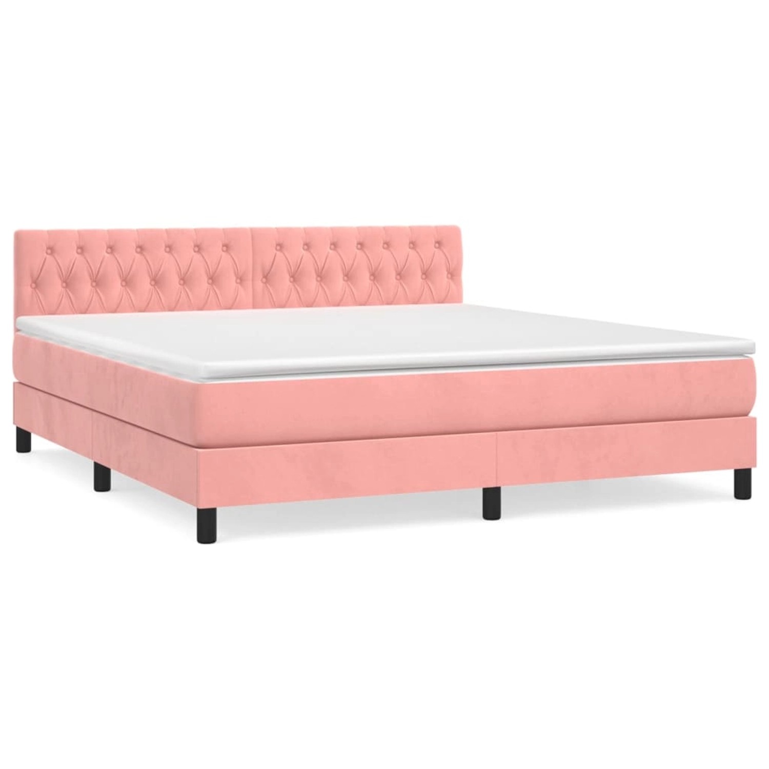 vidaXL Boxspringbett mit Matratze Rosa 180x200 cm Samt1390004 günstig online kaufen