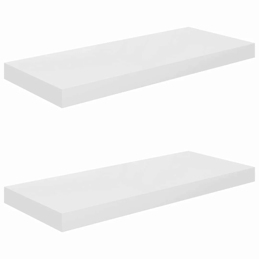 Schwebende Wandregale 2 Stk. Hochglanz-weiß 60x23,5x3,8cm Mdf günstig online kaufen