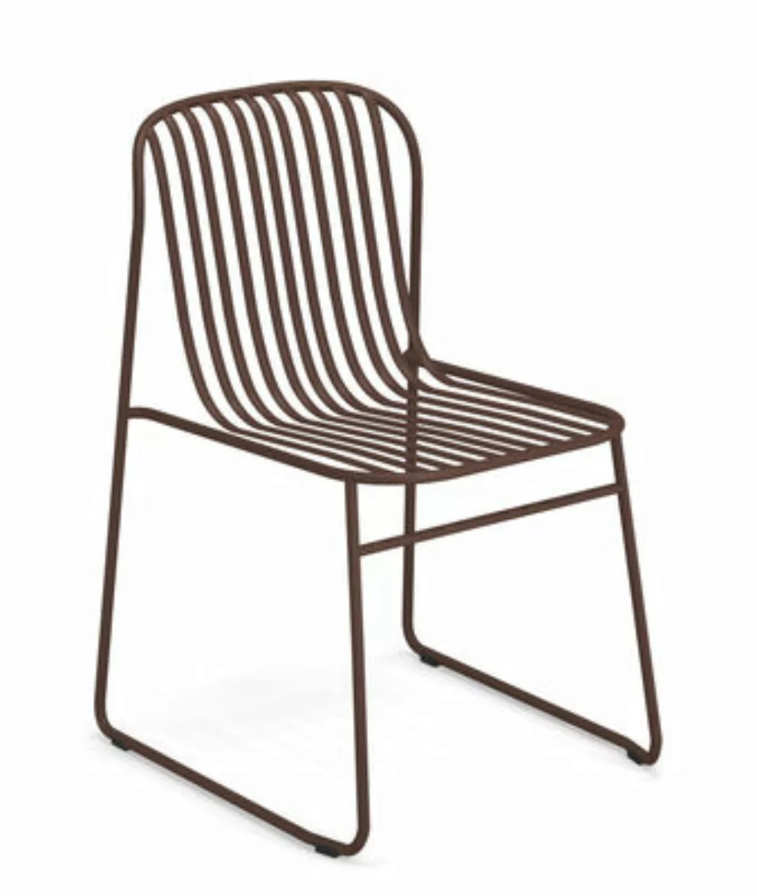 Stapelbarer Stuhl Riviera orange braun metall / Metall - Emu - Metall günstig online kaufen
