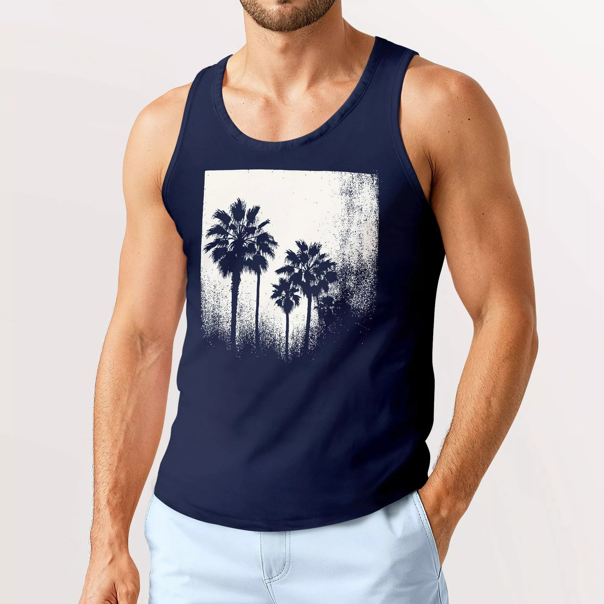 Neverless Tanktop Herren Tank-Top Palmen Fotoprint günstig online kaufen
