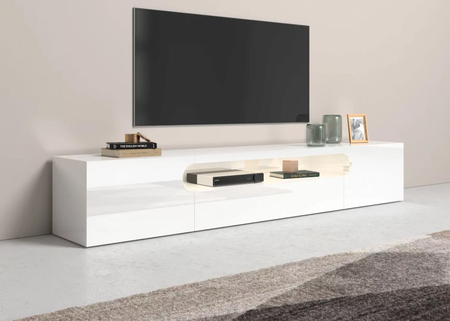 INOSIGN Lowboard "Real,TV-Kommode,TV-Möbel,Breite 240cm kompl. hochglanz la günstig online kaufen