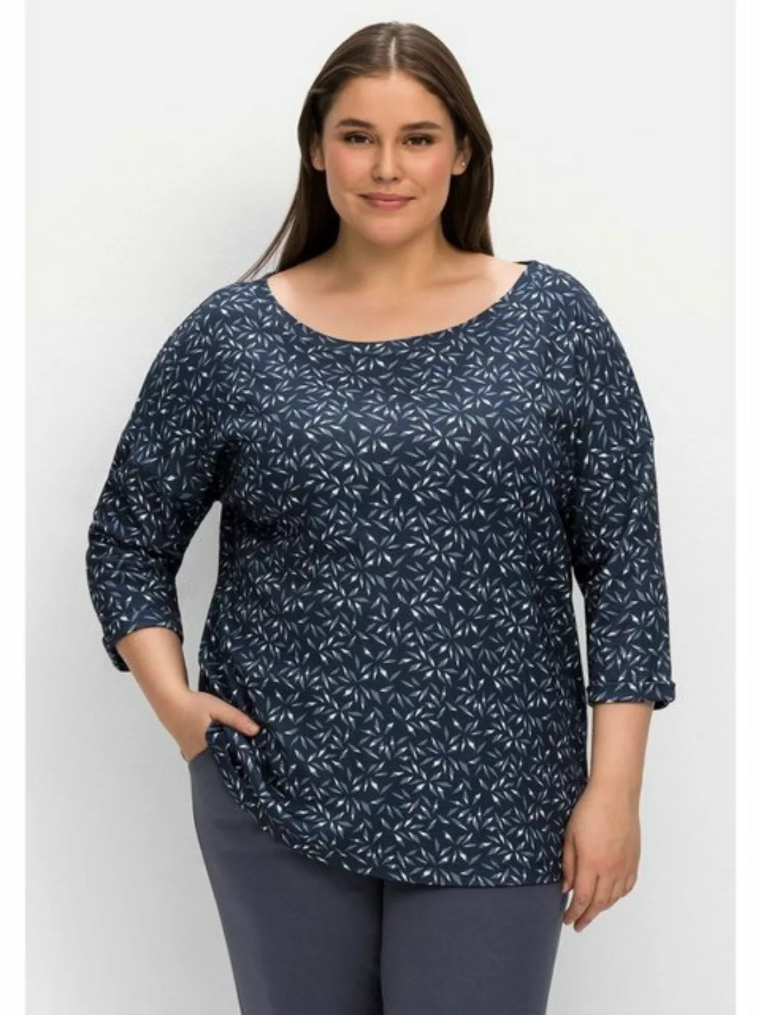 Sheego Sweatshirt Große Größen mit Alloverdruck, aus Interlock günstig online kaufen