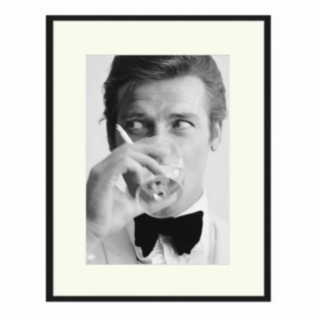 Any Image Wandbild Roger Moore, Martini schwarz Gr. 50 x 60 günstig online kaufen