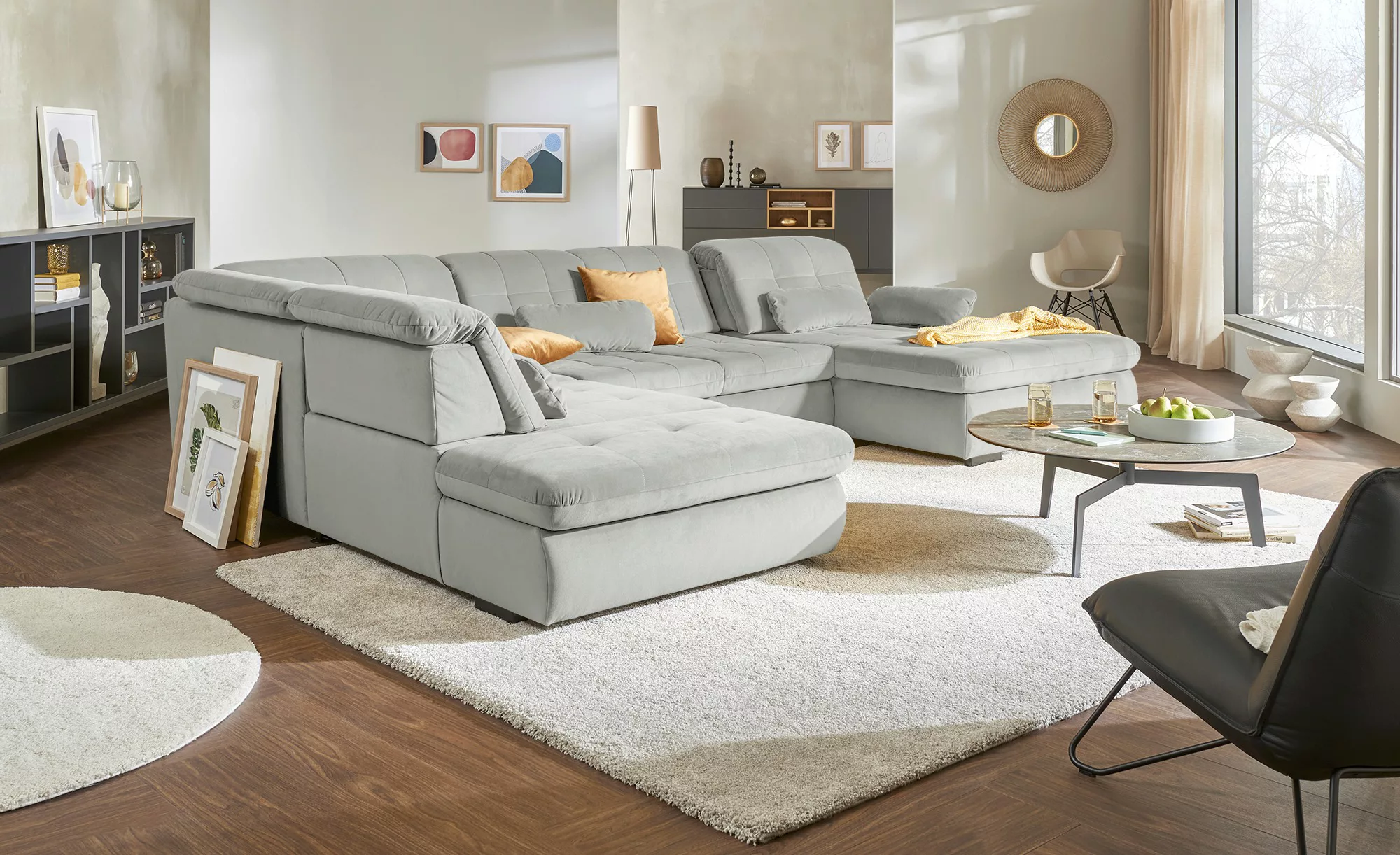 Lounge Collection Wohnlandschaft  Spencer ¦ grau ¦ Maße (cm): B: 382 H: 102 günstig online kaufen