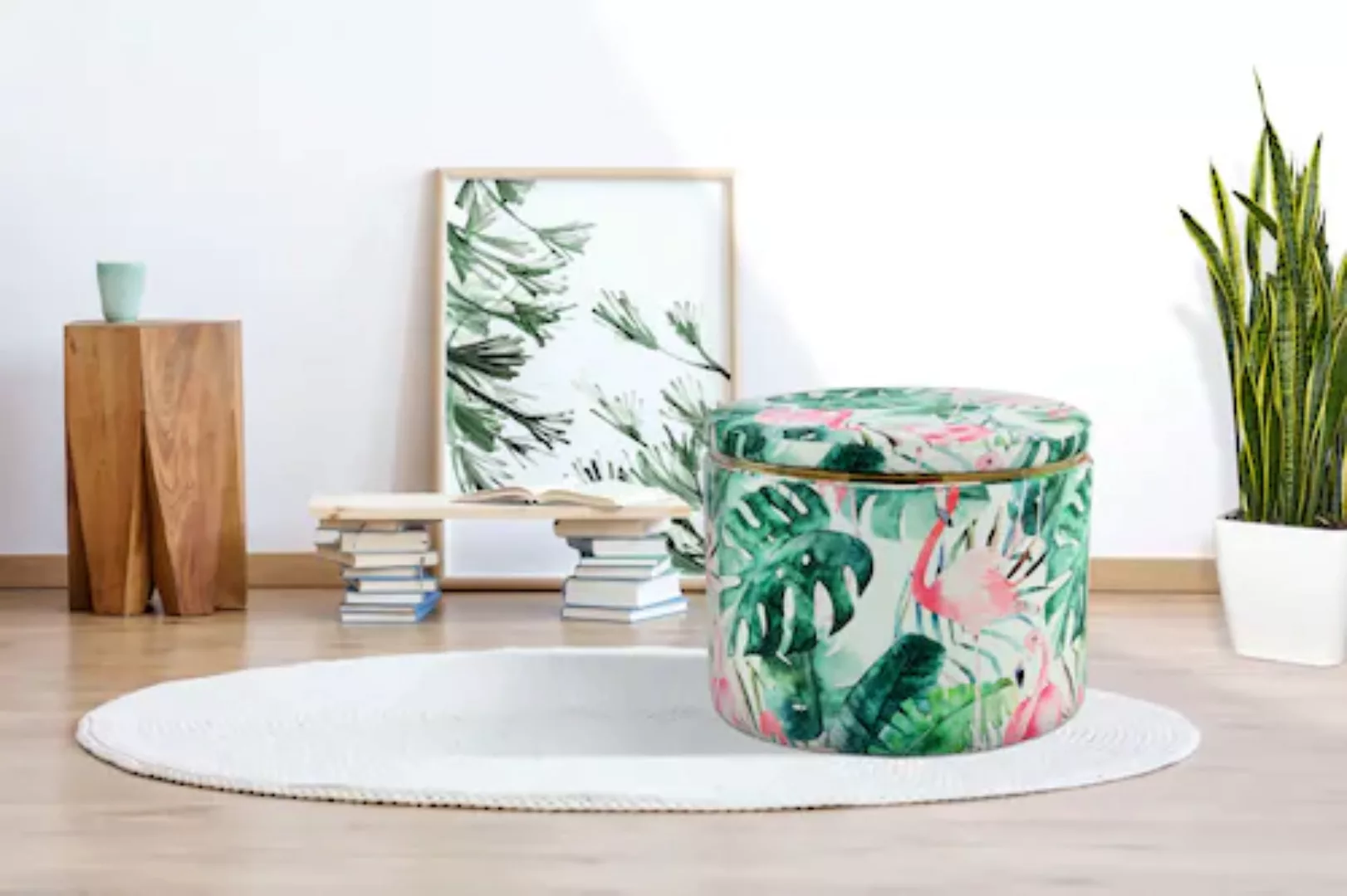 Kayoom Hocker »Forest«, florales Muster, mit Stauraum günstig online kaufen