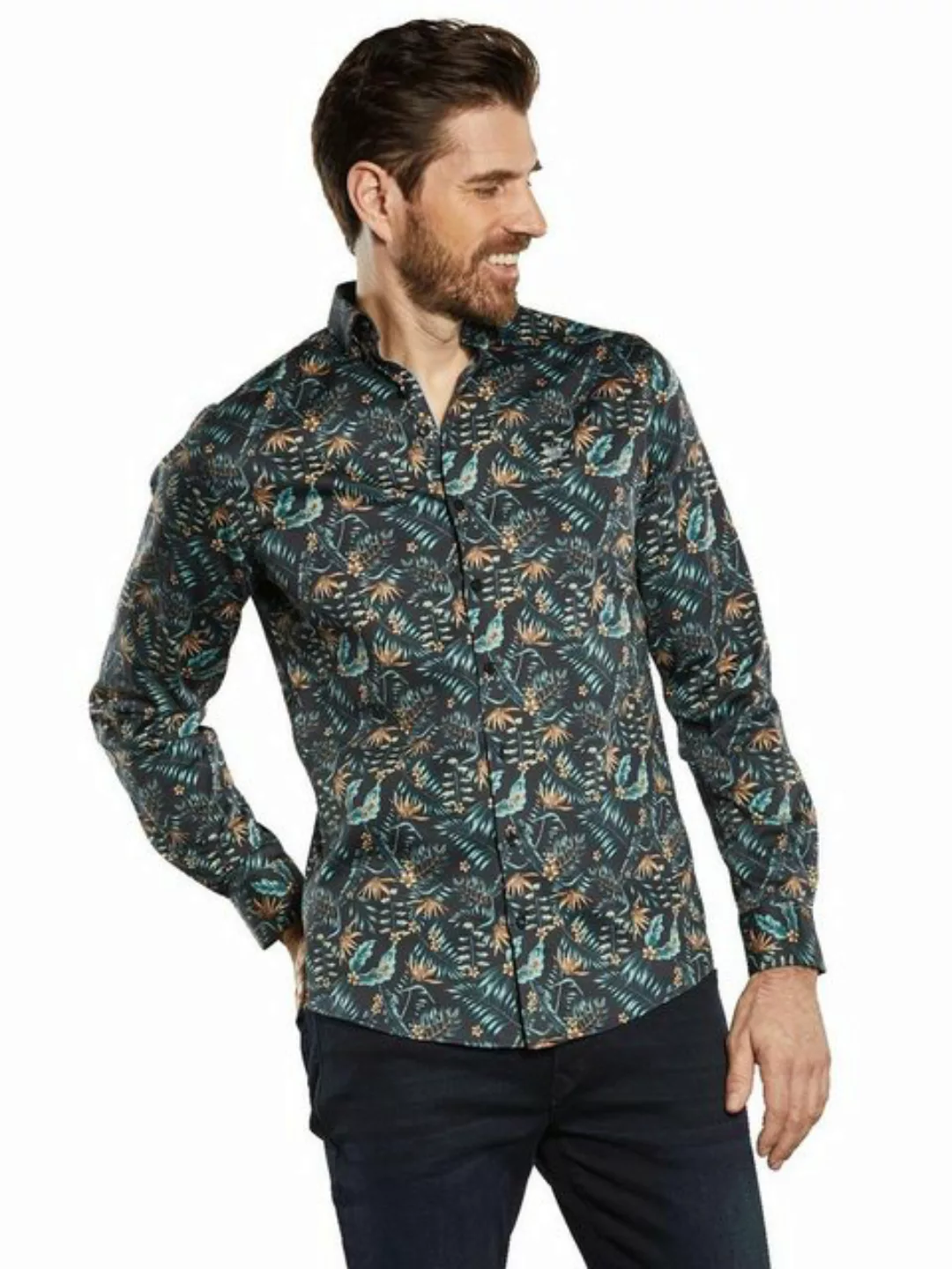 ENGBERS GERMANY Langarmhemd Langarm-Hemd gemustert günstig online kaufen