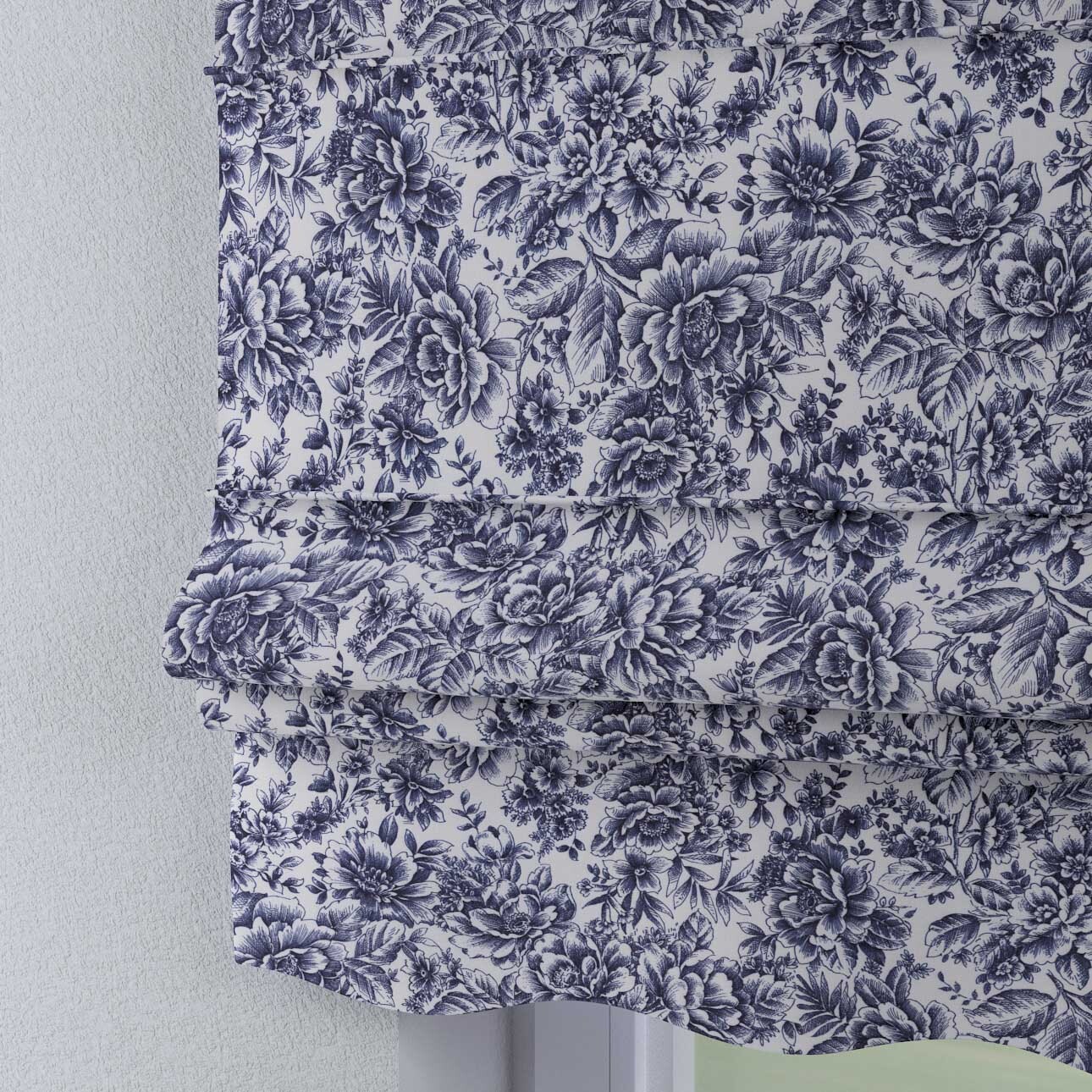 Dekoria Raffrollo Firenze, weiß-blau, 50 x 60 cm günstig online kaufen