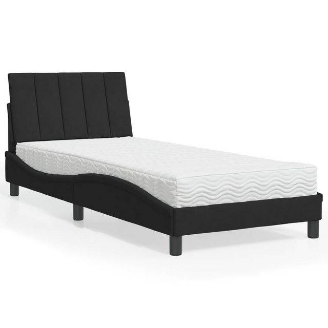 vidaXL Bett Bett mit Matratze Schwarz 90x190 cm Samt günstig online kaufen