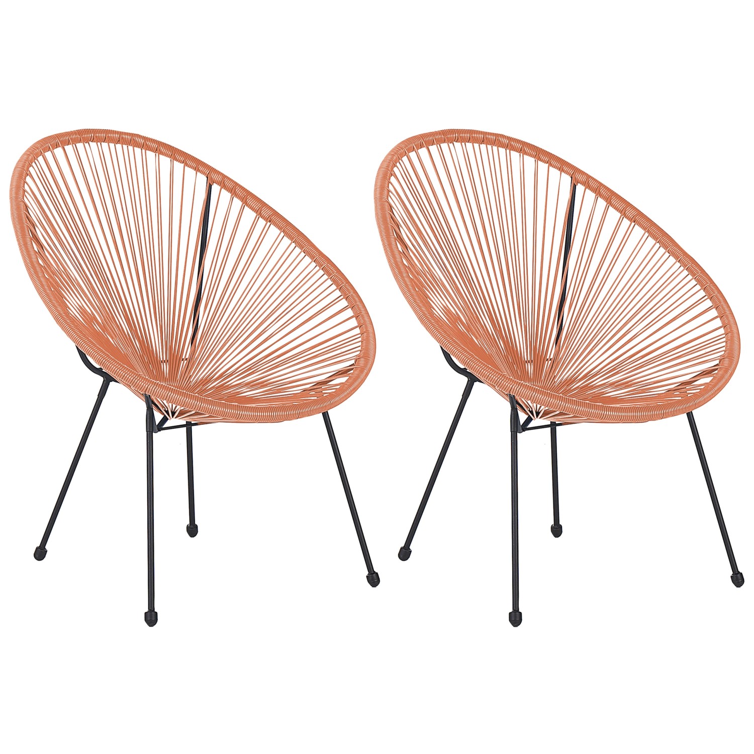 Beliani Cocktailsessel Orange Schwarz 90x70x87 günstig online kaufen