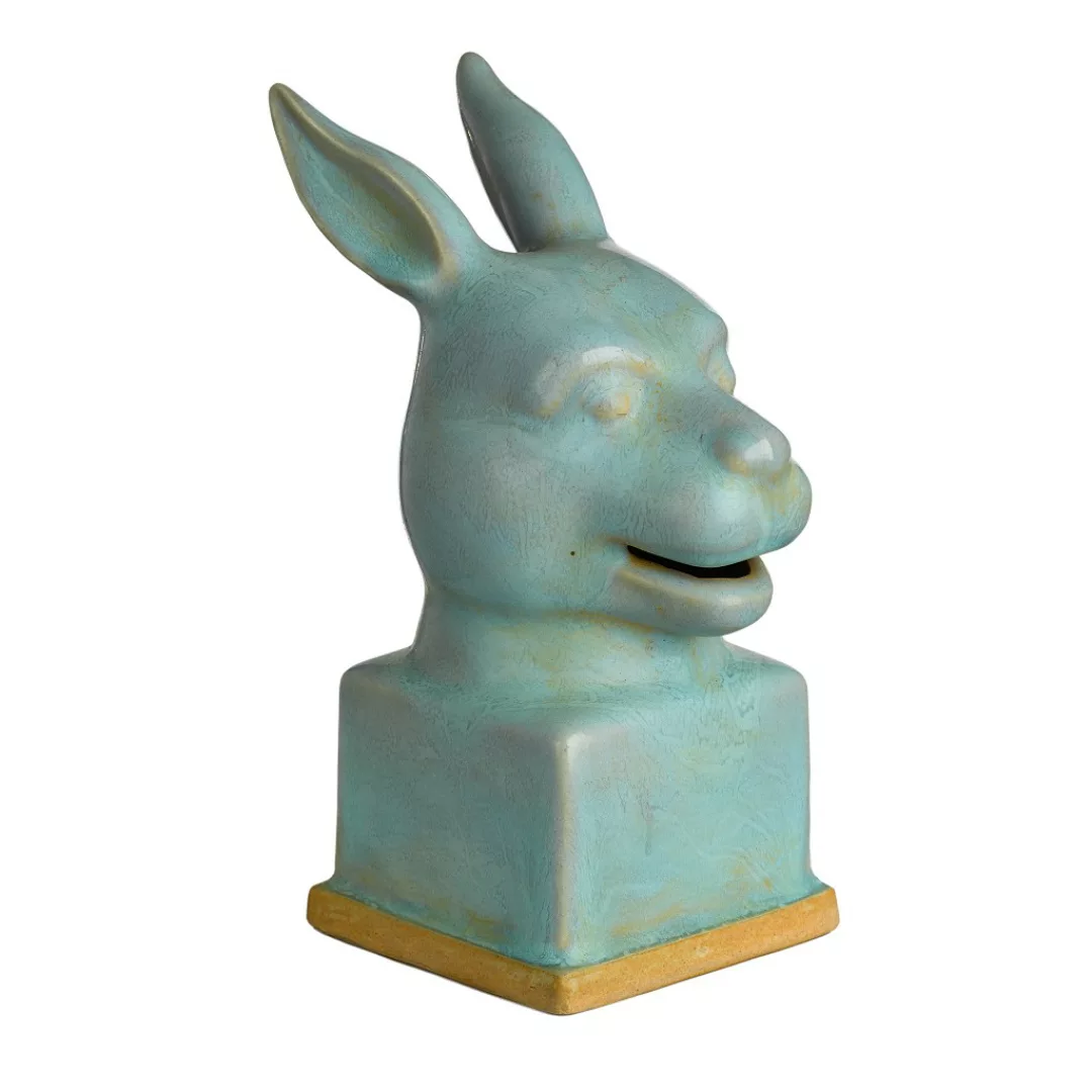 Dekokopf Tier blau  H.24 cm Hase günstig online kaufen