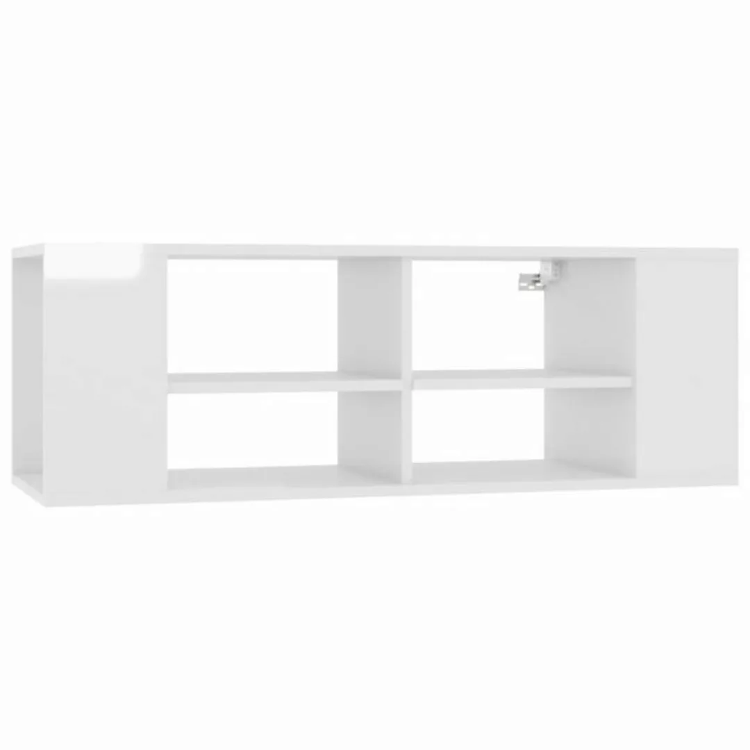 furnicato TV-Schrank TV-Wandschrank Hochglanz-Weiß 102x35x35 cm Holzwerksto günstig online kaufen