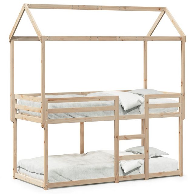 vidaXL Bett, Etagenbett mit Dach 80x200 cm Massivholz Kiefer günstig online kaufen