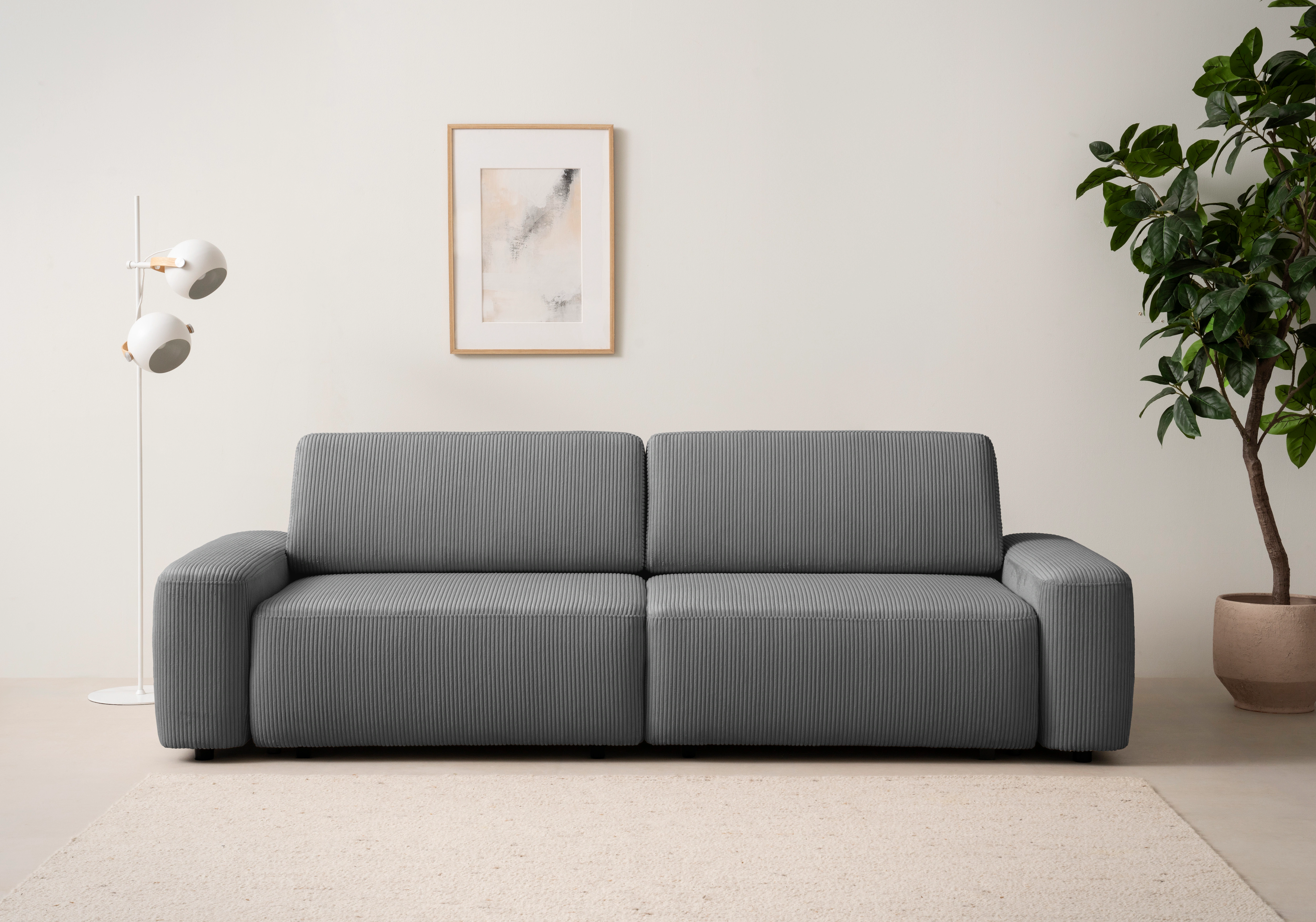 INOSIGN 3-Sitzer "TORGE (257cm), Sofa,Schlafsofa in Cord, Samtvelours, Stru günstig online kaufen