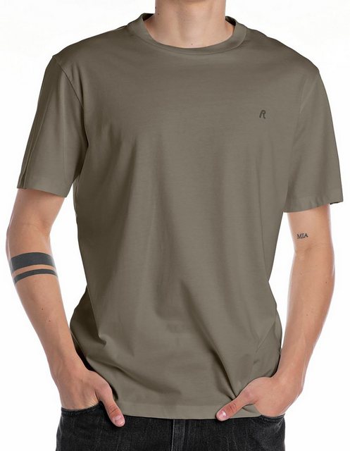 Replay Herren Rundhals T-Shirt BASIC JERSEY BIG 30/1 Regular Fit günstig online kaufen