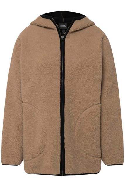 Ulla Popken Sommerjacke Teddyjacke Kapuze Reißverschlusstaschen Steppnähte günstig online kaufen