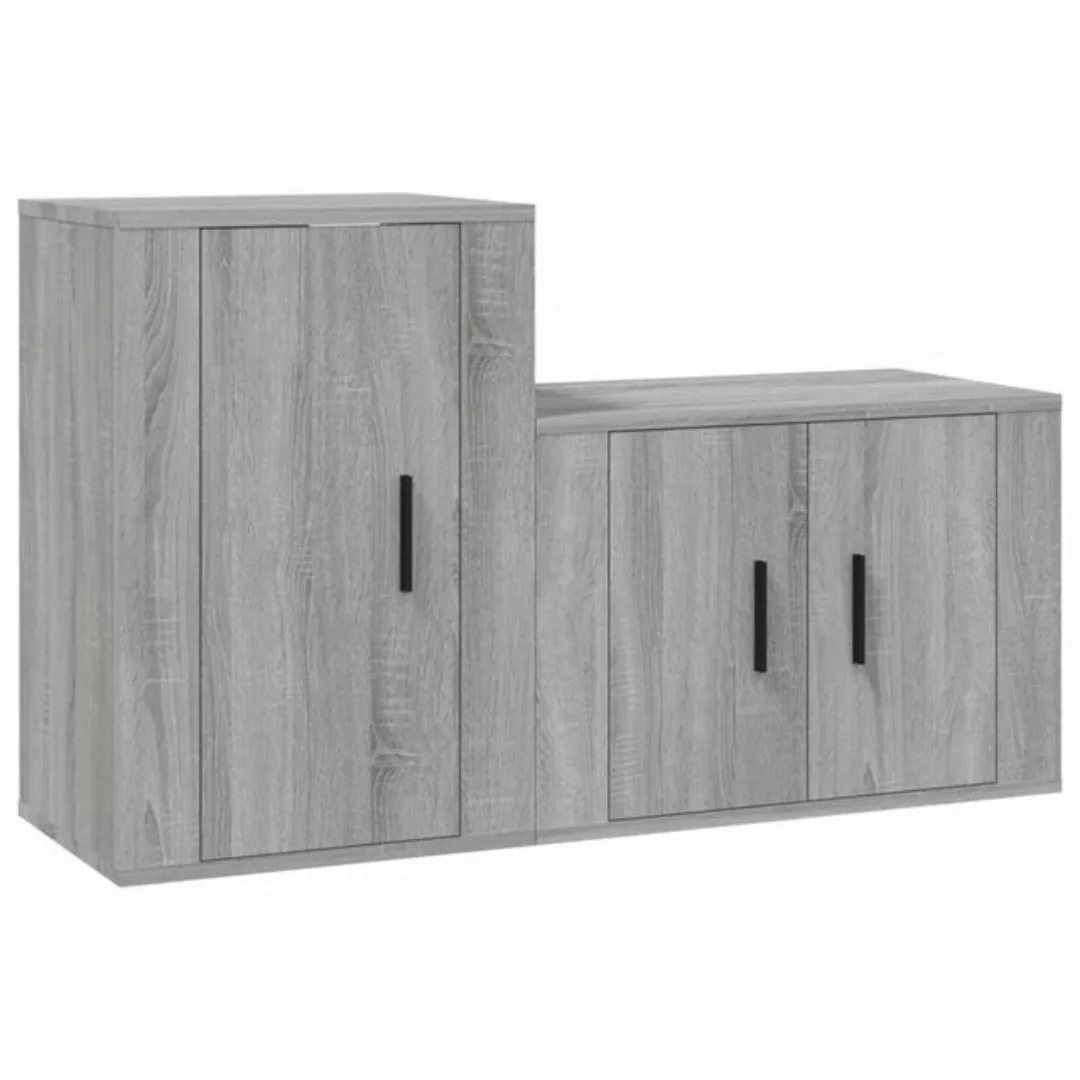 Vidaxl 2-tlg. Tv-schrank-set Grau Sonoma Holzwerkstoff günstig online kaufen