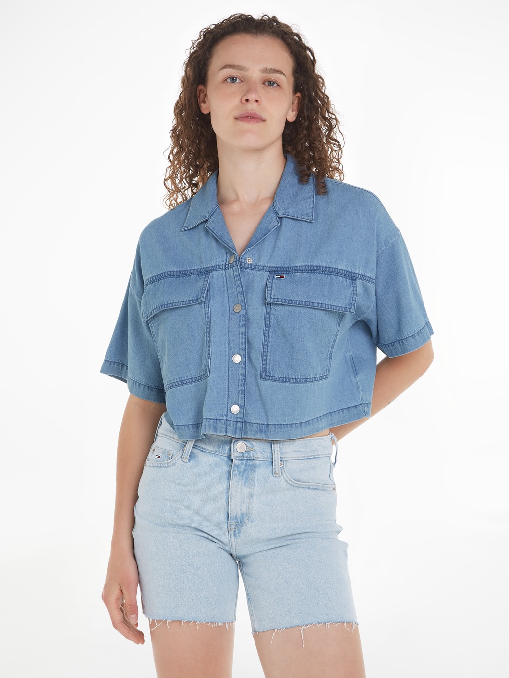 Tommy Jeans Klassische Bluse "TJW CHAMBRAY BLOUSE", mit Tommy Jeans Logo günstig online kaufen