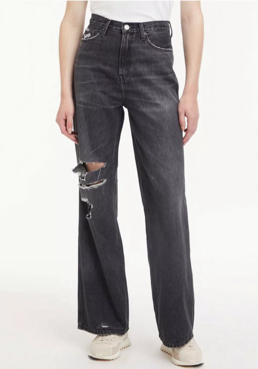 Tommy Jeans Weite Jeans CLAIRE HR WIDE AG8081 mit gesticktem Tommy Jeans Sc günstig online kaufen