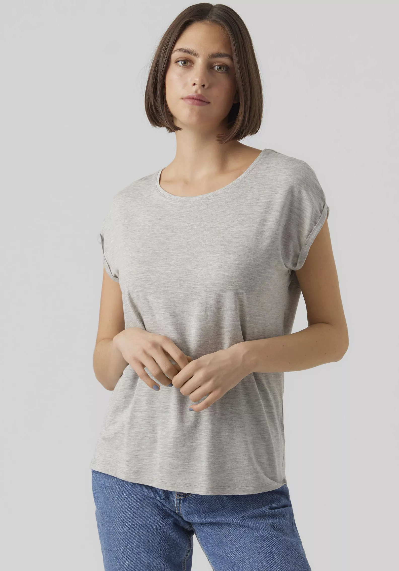 Vero Moda Rundhalsshirt "VMAVA PLAIN SS TOP GAJRS NOOS" günstig online kaufen