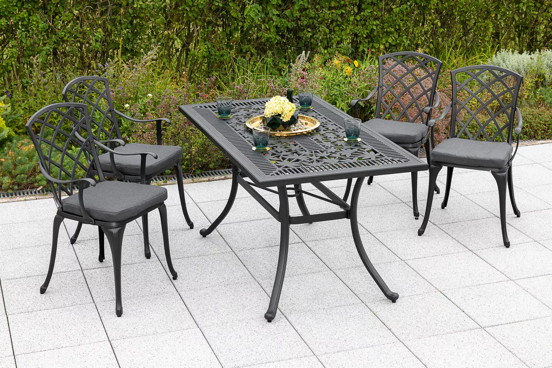 Merxx Gartenmöbel-Set Rhodos 9-teilig 140 cm x 80 cm günstig online kaufen