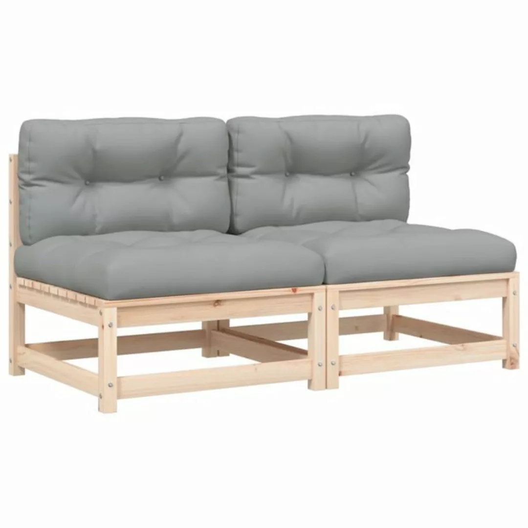 vidaXL Sofa, Gartensofas ohne Armlehnen mit Kissen 2 Stk. Massivholz Kiefer günstig online kaufen