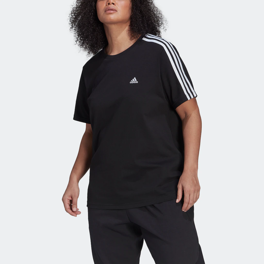 adidas Sportswear T-Shirt "ESSENTIALS SLIM 3-STREIFEN – GROSSE GRÖSSEN" günstig online kaufen