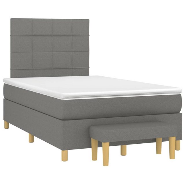 vidaXL Bett Boxspringbett mit Matratze Dunkelgrau 120x190 cm Stoff günstig online kaufen