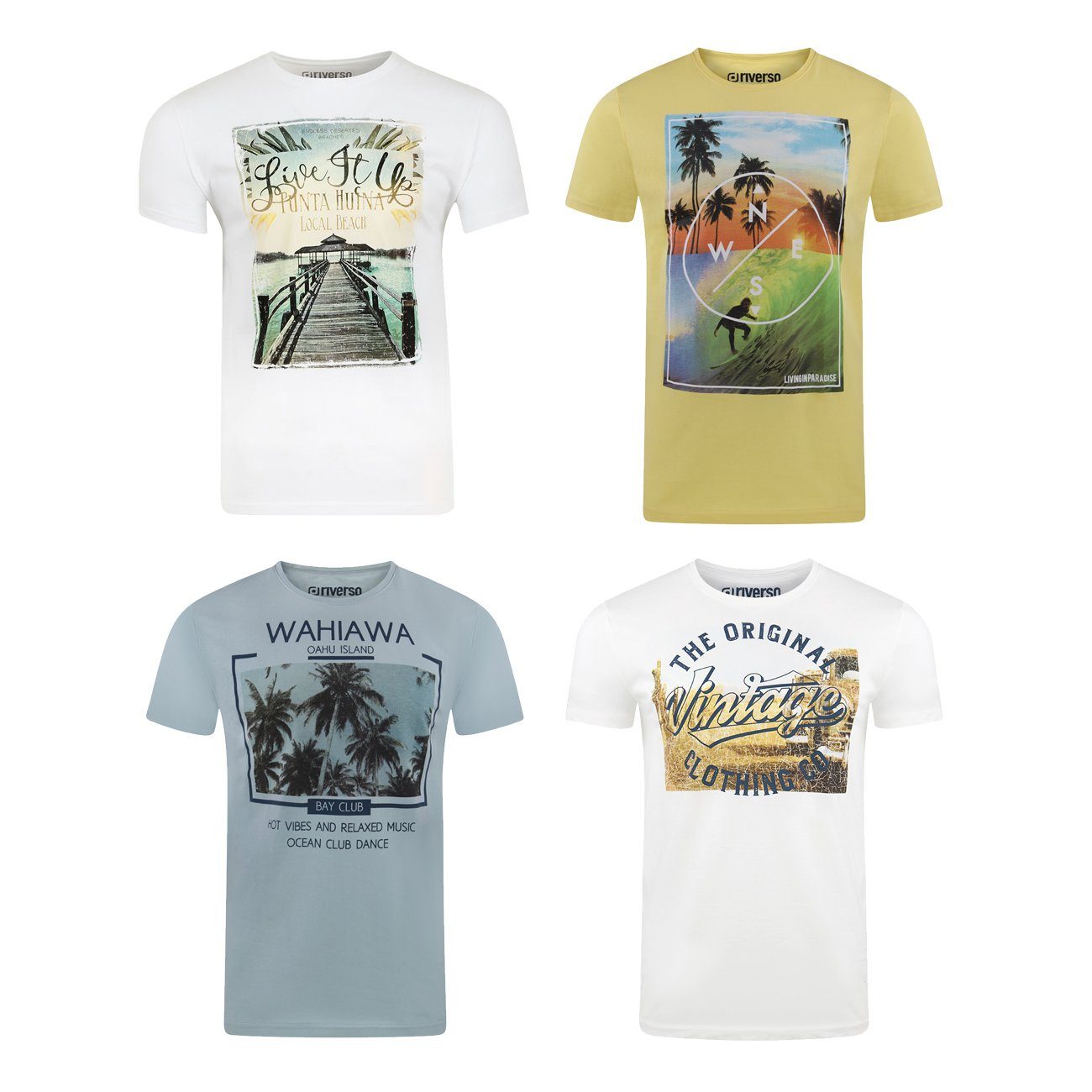 riverso T-Shirt Herren Fotoprintshirt RIVLukas Regular günstig online kaufen