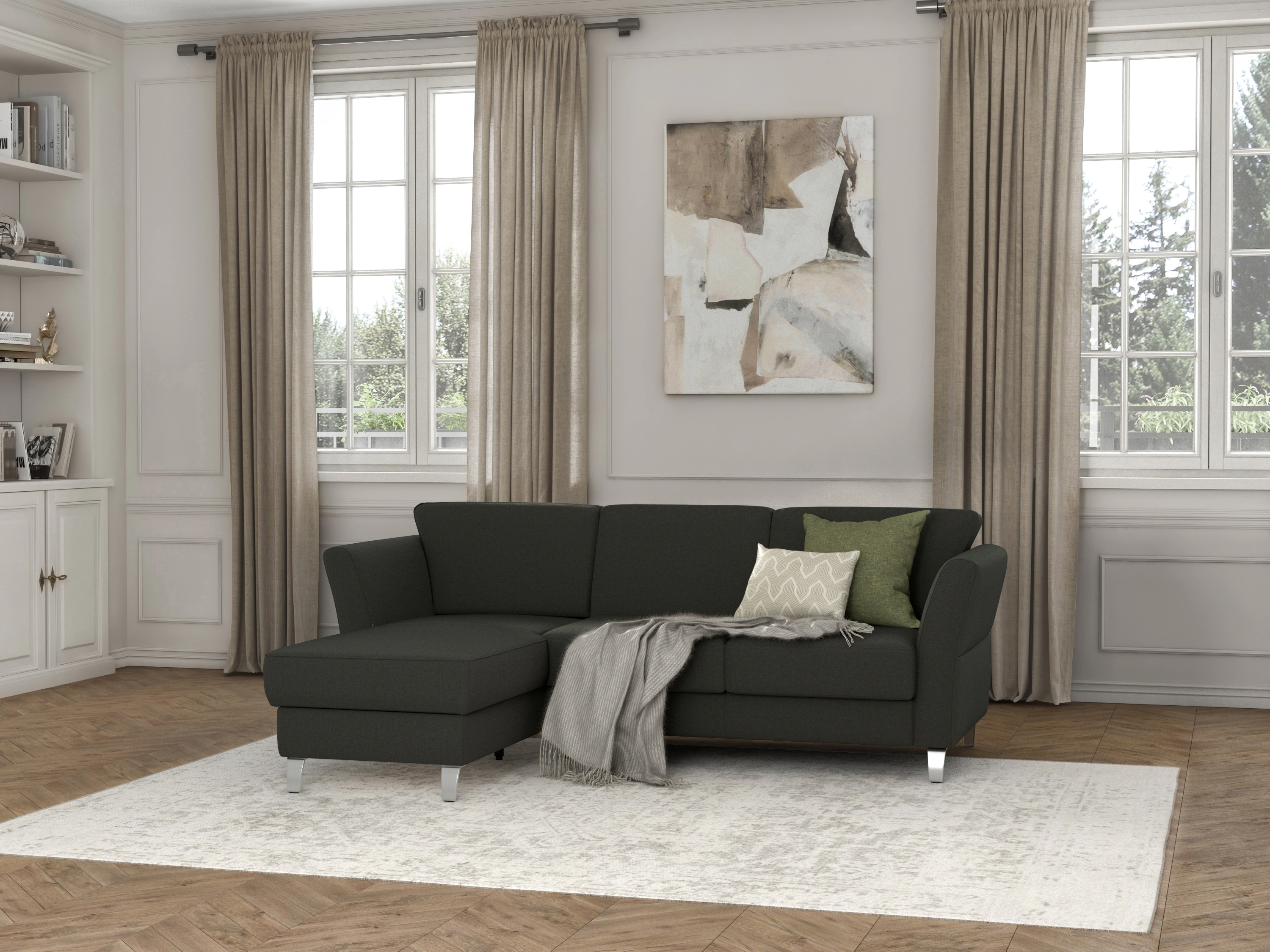 sit&more Ecksofa "Visby L-Form", wahlweise mit Bettfunktion und Bettkasten, günstig online kaufen