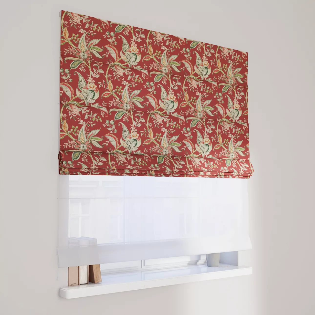 Dekoria Doppelraffrollo Duo, rot, 120 x 150 cm günstig online kaufen