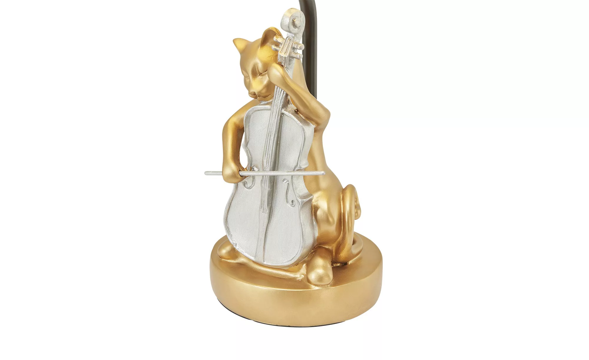 KHG Tischleuchte, 1-flammig, gold mit Leinenschirm `Katze` ¦ gold ¦ Maße (c günstig online kaufen