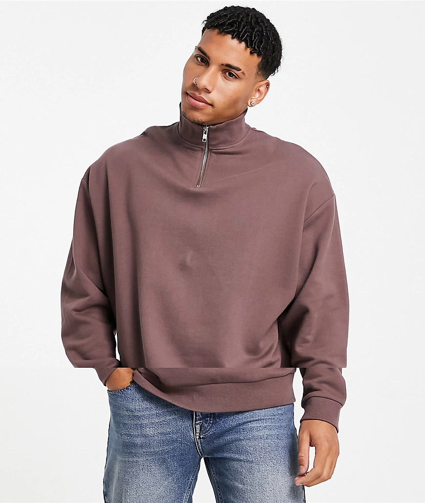 ASOS DESIGN ‑ 2er-Pack Oversize-Sweatshirts in Beige/verwaschenem Braun mit günstig online kaufen