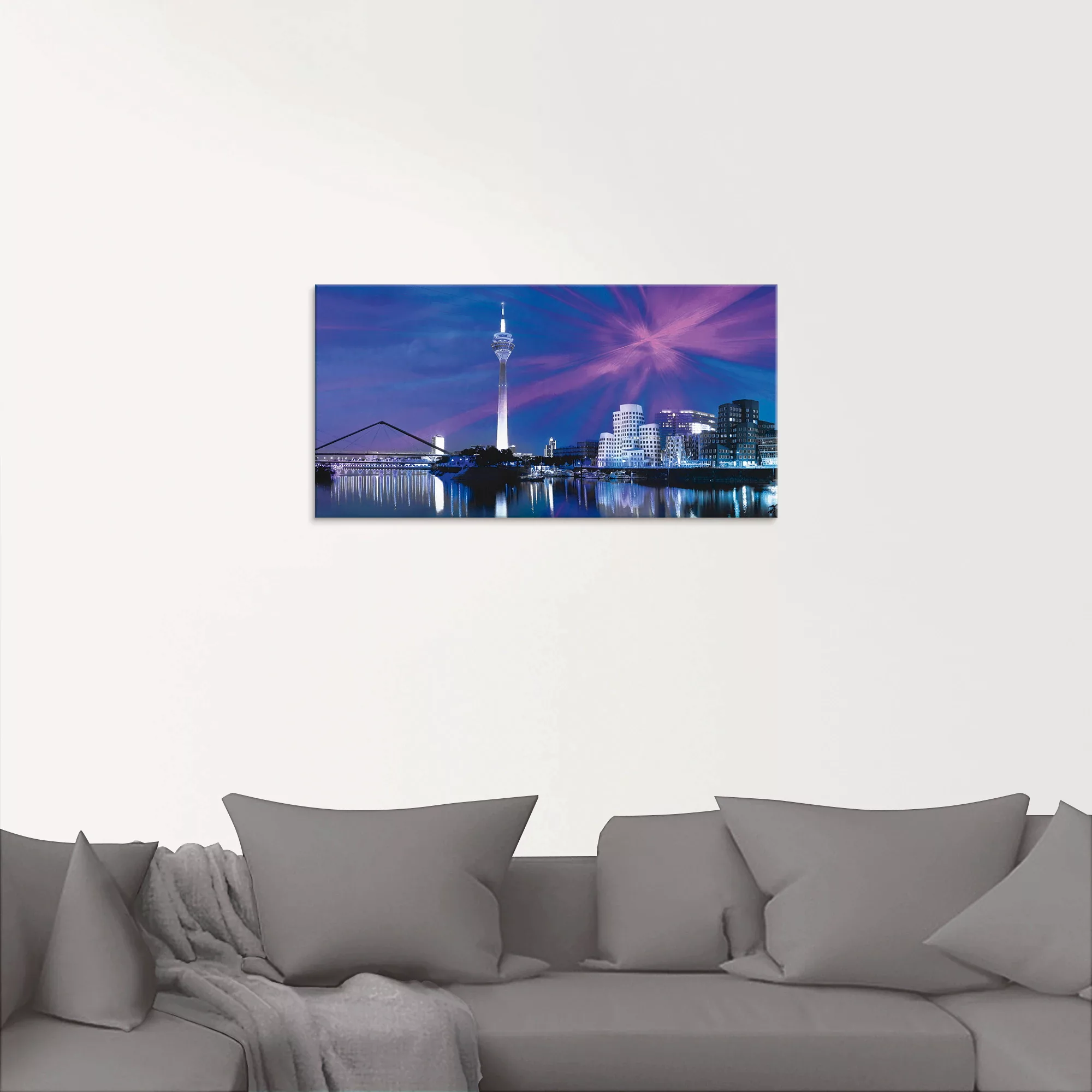 Artland Glasbild »Düsseldorf Skyline Abstrakte Collage«, Deutschland, (1 St günstig online kaufen