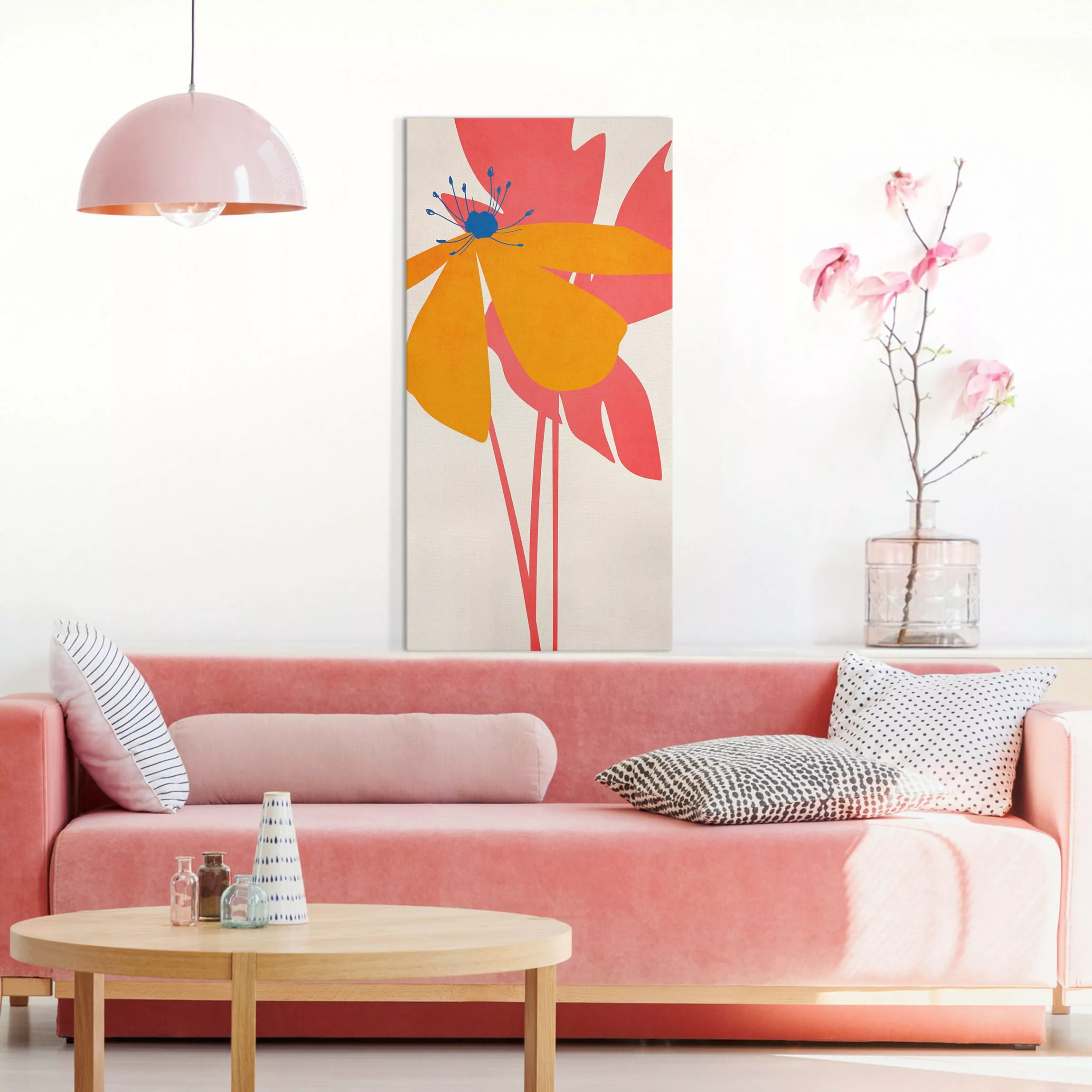 Leinwandbild Florale Schönheit Rosa und Orange günstig online kaufen