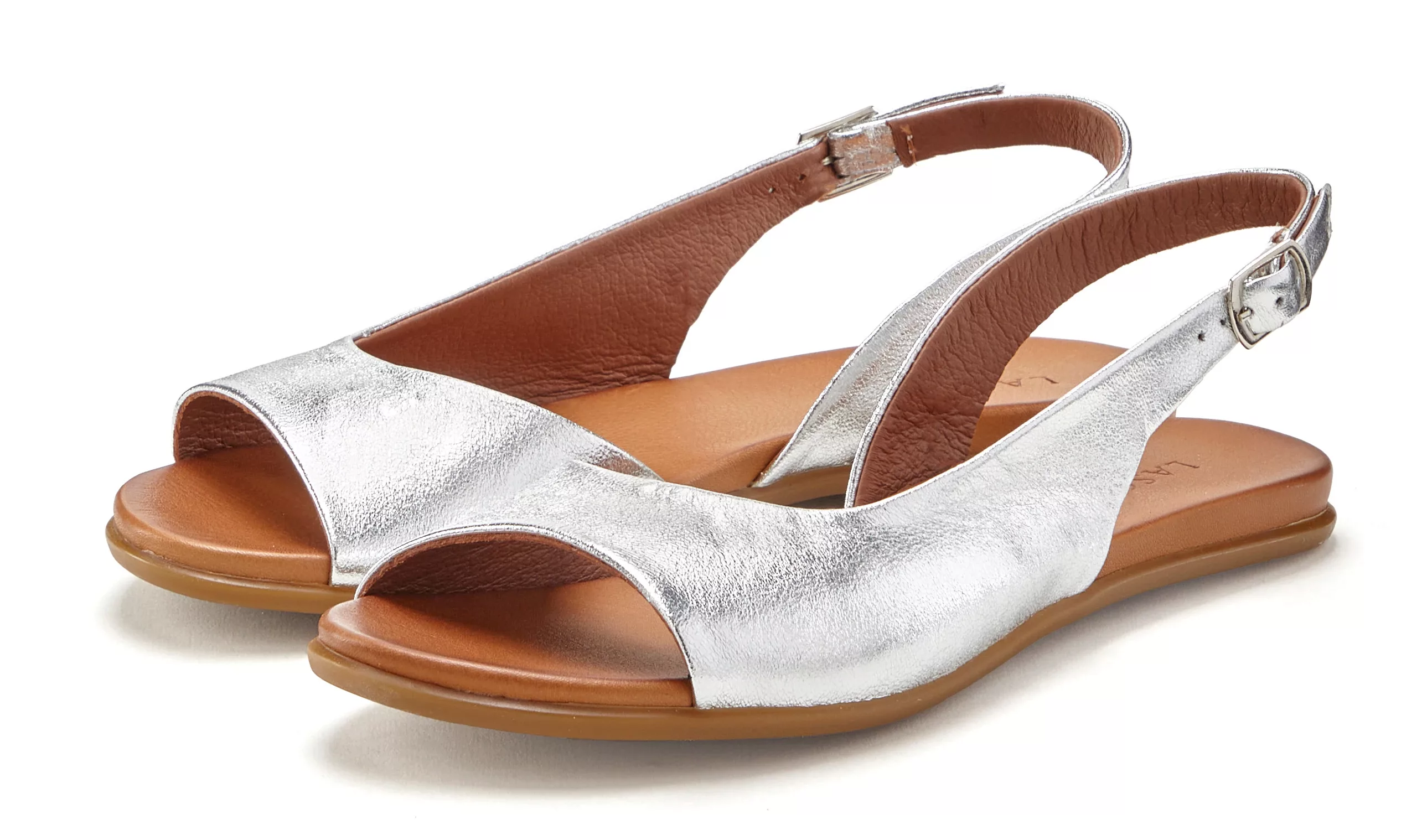LASCANA Sandale, aus Leder in modischer Metallic-Optik, Sandalette, Sommers günstig online kaufen