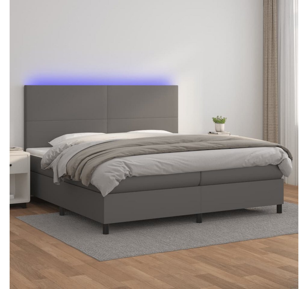 vidaXL Boxspringbett Boxspringbett mit Matratze & LED Kunstleder (200 x 200 günstig online kaufen