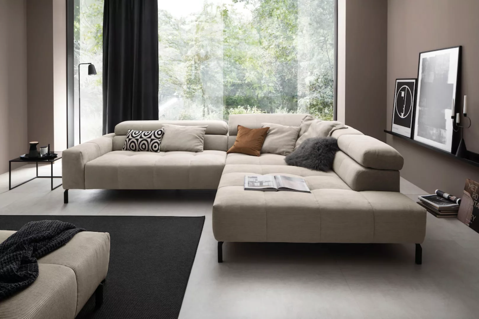 Places of Style Ecksofa "Cleveland, L-Form, incl. Kopfteilverstellung, Brei günstig online kaufen