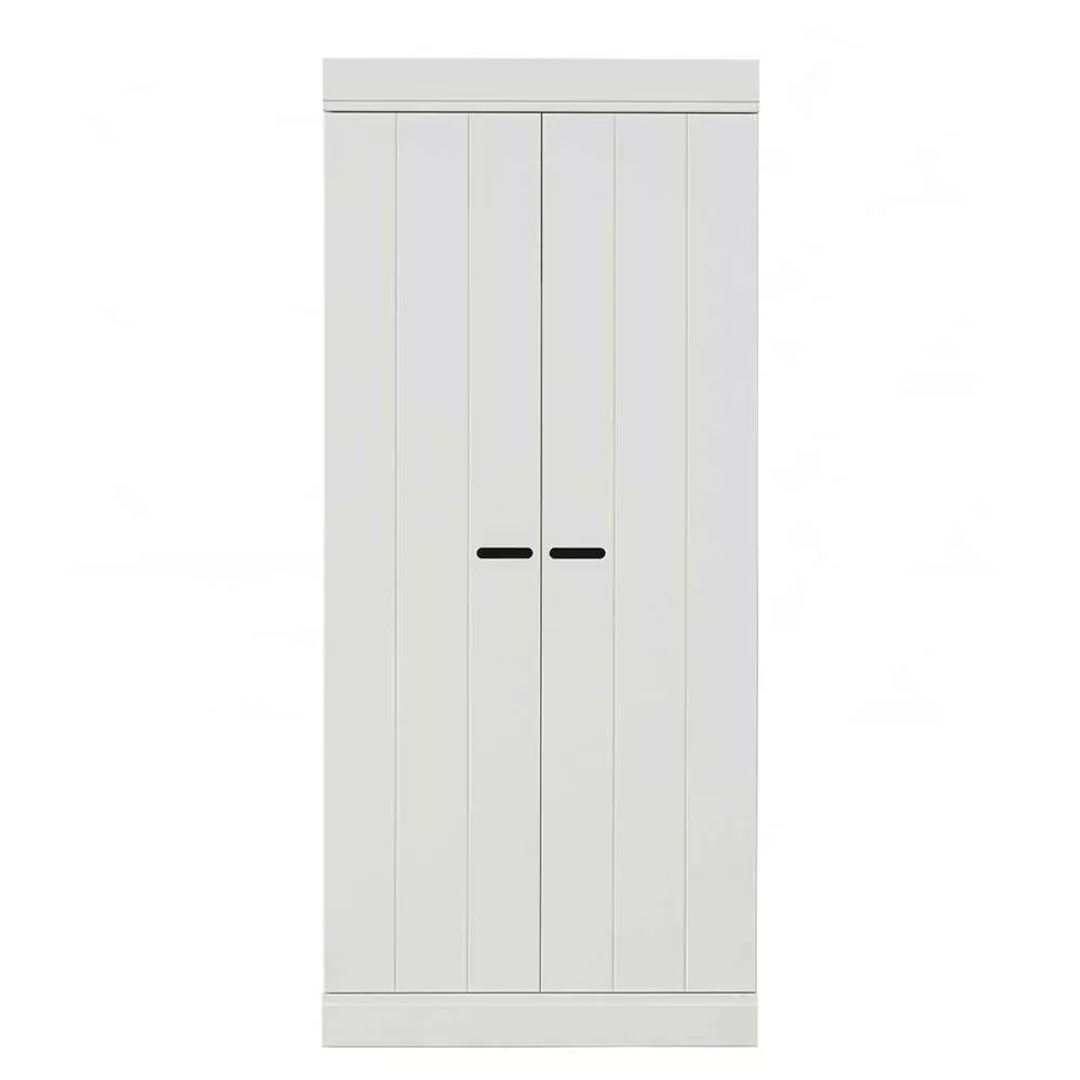 Weißer Kiefer Schrank im Skandi Design 175 cm hoch - 77 cm breit günstig online kaufen