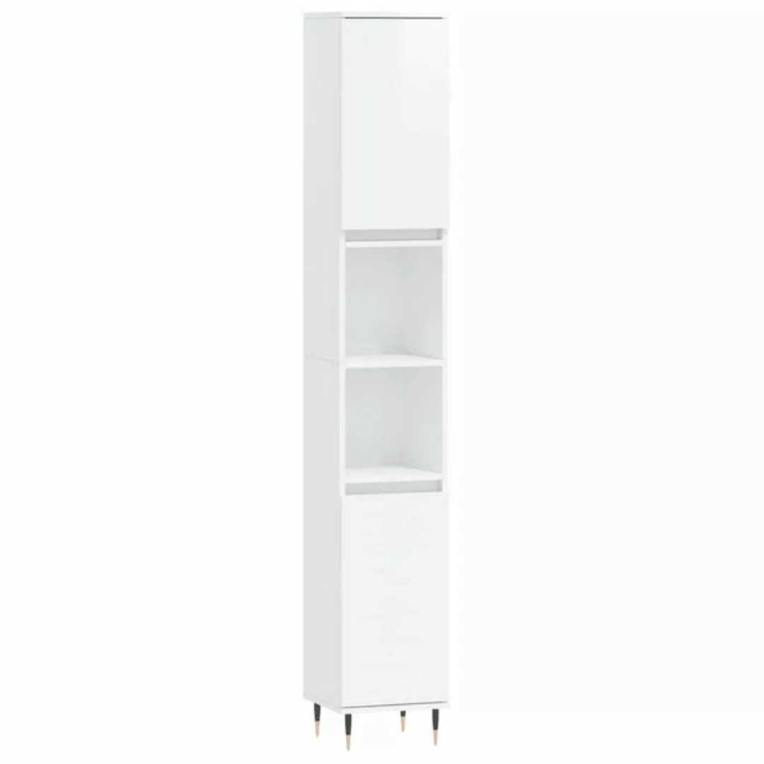 vidaXL Hochschrank Badschrank Hochglanz-Weiß 30x30x190 cm Holzwerkstoff (1- günstig online kaufen